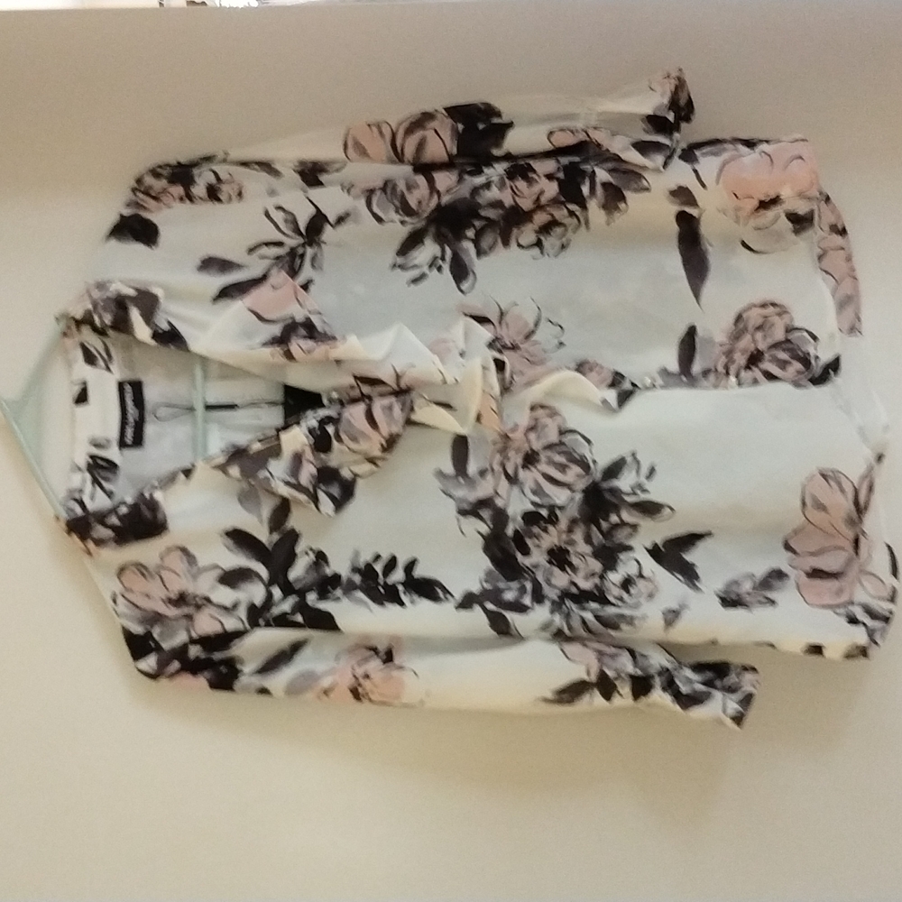 Karl Lagerfeld Paris Lacey Ruffle Floral Blouse